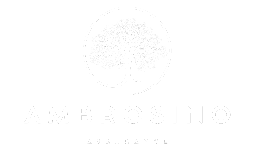 Logo signature négatif - Assurance Béziers - Ambrosino